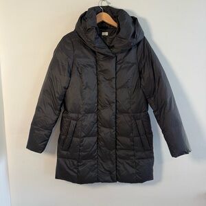 J. Jill Black Hooded Down Puffer Jacket, Size M, Like New!
